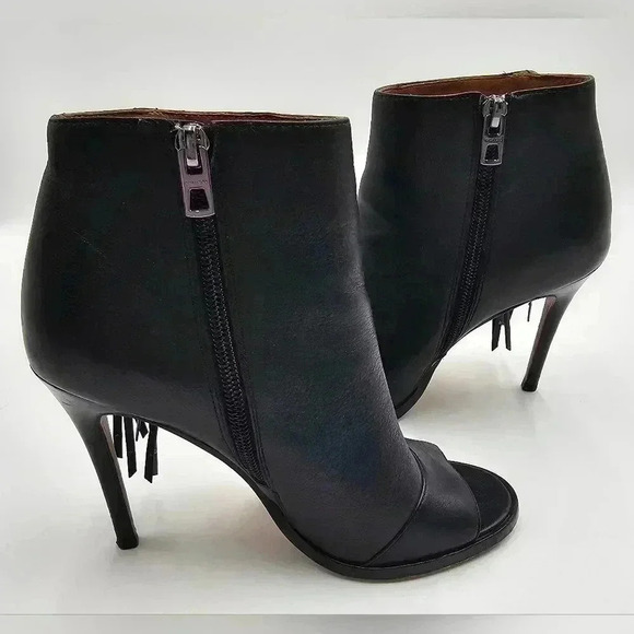 Coach Lolita Black Leather Bootie with Fringe Womens Size 6 - Picture 4 of 12